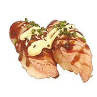 Nigiri de salmón flameado